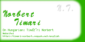 norbert timari business card